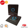 Black customized paper shopping bag with handle